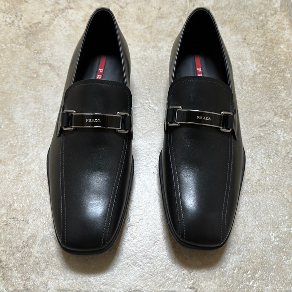 New Prada Men’s Black Loafers - Leather - Made in Italy